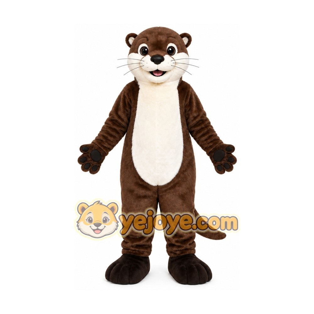 Brown Otter Mascot Costume with Custom Logo Brown Otter Mascot Costume with Custom Logo