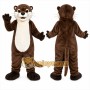 Brown Otter Mascot Costume with Custom Logo