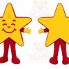 Yellow Star Mascot Costume with Custom Logo