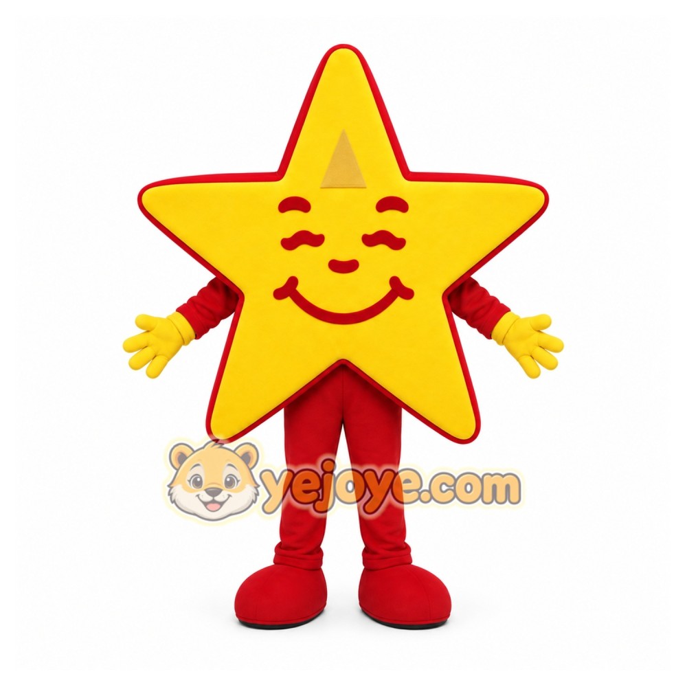 Yellow Star Mascot Costume with Custom Logo Yellow Star Mascot Costume with Custom Logo