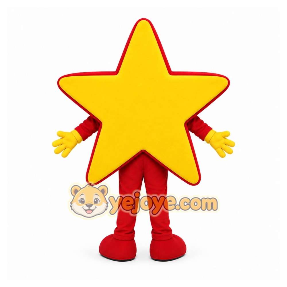 Yellow Star Mascot Costume with Custom Logo Yellow Star Mascot Costume with Custom Logo