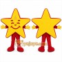 Yellow Star Mascot Costume with Custom Logo