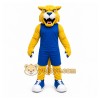 Yellow Cougar Mascot Costume with Custom Logo Yellow Cougar Mascot Costume with Custom Logo