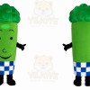 Green Broccoli Mascot Costume with Custom Logo