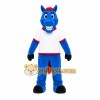 Blue Horse Mascot Costume with Custom Logo