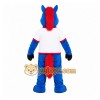 Blue Horse Mascot Costume with Custom Logo