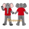 Gray Elephant Mascot Costume with Custom Logo Gray Elephant Mascot Costume with Custom Logo