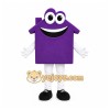 Purple House Mascot Costume with Custom Logo