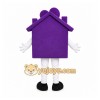 Purple House Mascot Costume with Custom Logo