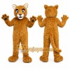 Brown Cougar Mascot Costume with Custom Logo Brown Cougar Mascot Costume with Custom Logo