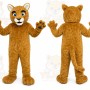 Brown Cougar Mascot Costume with Custom Logo