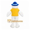 White Cat Mascot Costume with Custom Logo