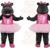 Black Hippopotamus Mascot Costume with Custom Logo