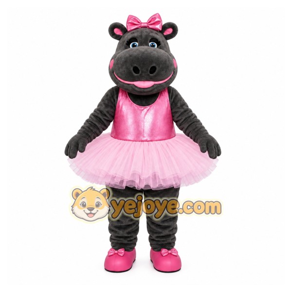 Black Hippopotamus Mascot Costume with Custom Logo Black Hippopotamus Mascot Costume with Custom Logo