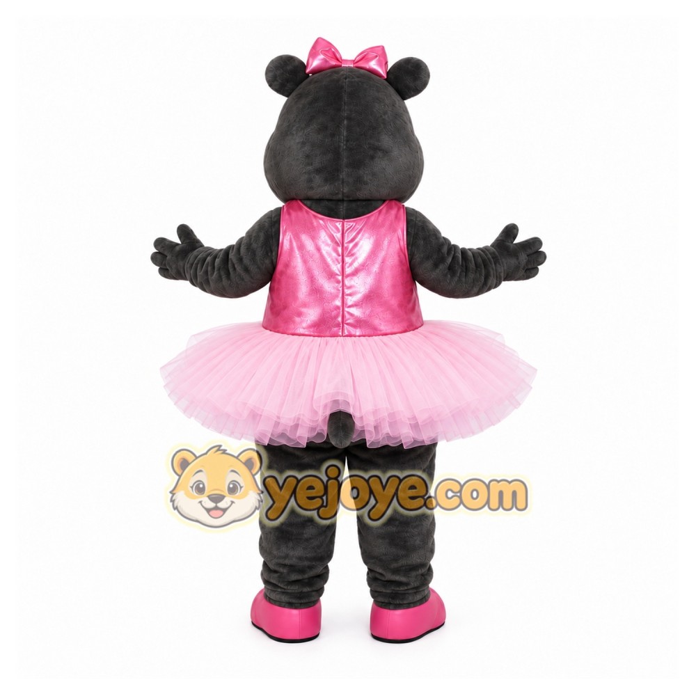 Black Hippopotamus Mascot Costume with Custom Logo Black Hippopotamus Mascot Costume with Custom Logo
