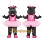 Black Hippopotamus Mascot Costume with Custom Logo