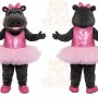 Black Hippopotamus Mascot Costume with Custom Logo
