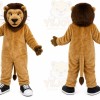 Brown Lion Mascot Costume with Custom Logo