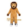 Brown Lion Mascot Costume with Custom Logo