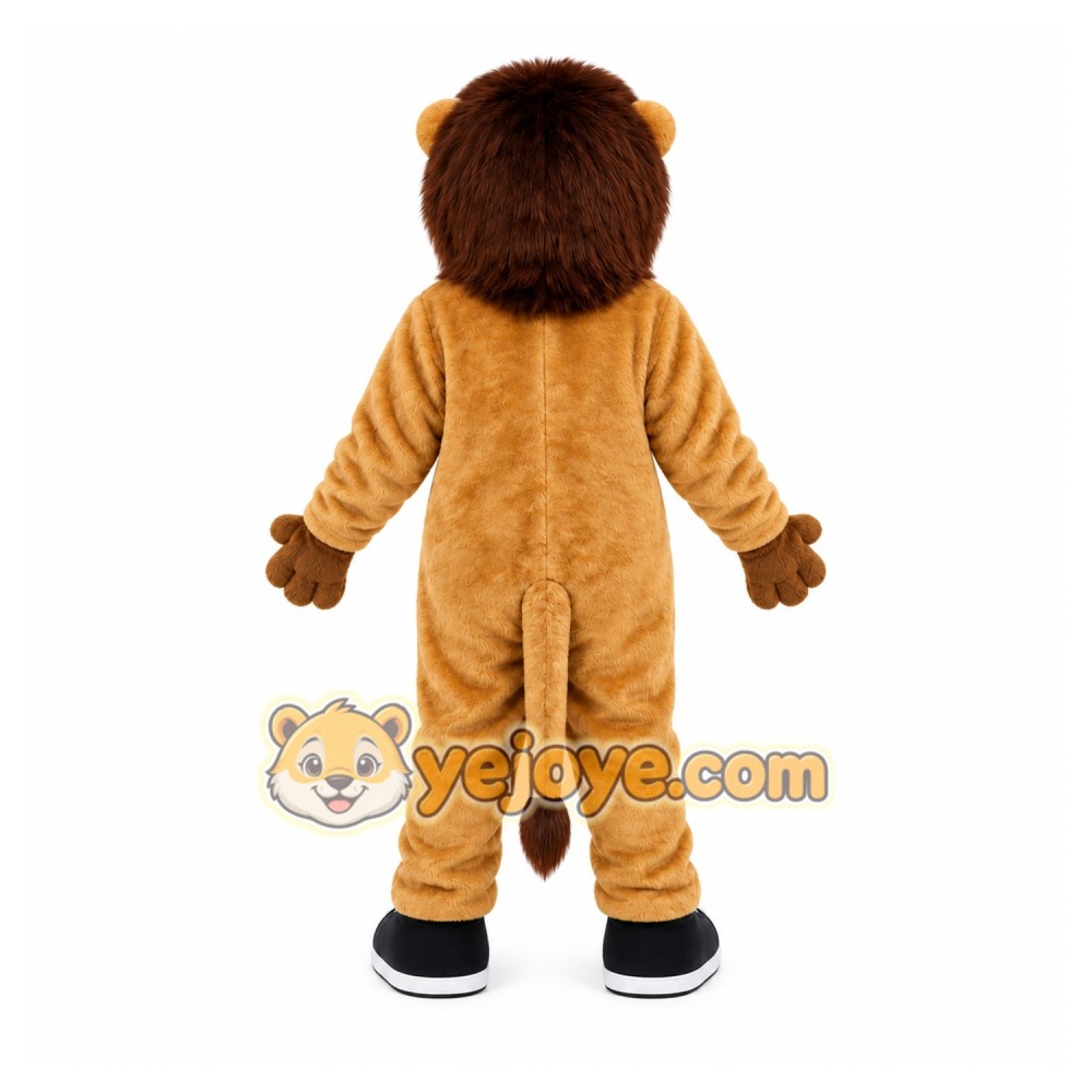 Brown Lion Mascot Costume with Custom Logo
