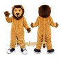 Brown Lion Mascot Costume with Custom Logo