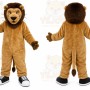 Brown Lion Mascot Costume with Custom Logo