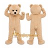 Tan Bear Mascot Costume with Custom Logo Tan Bear Mascot Costume with Custom Logo