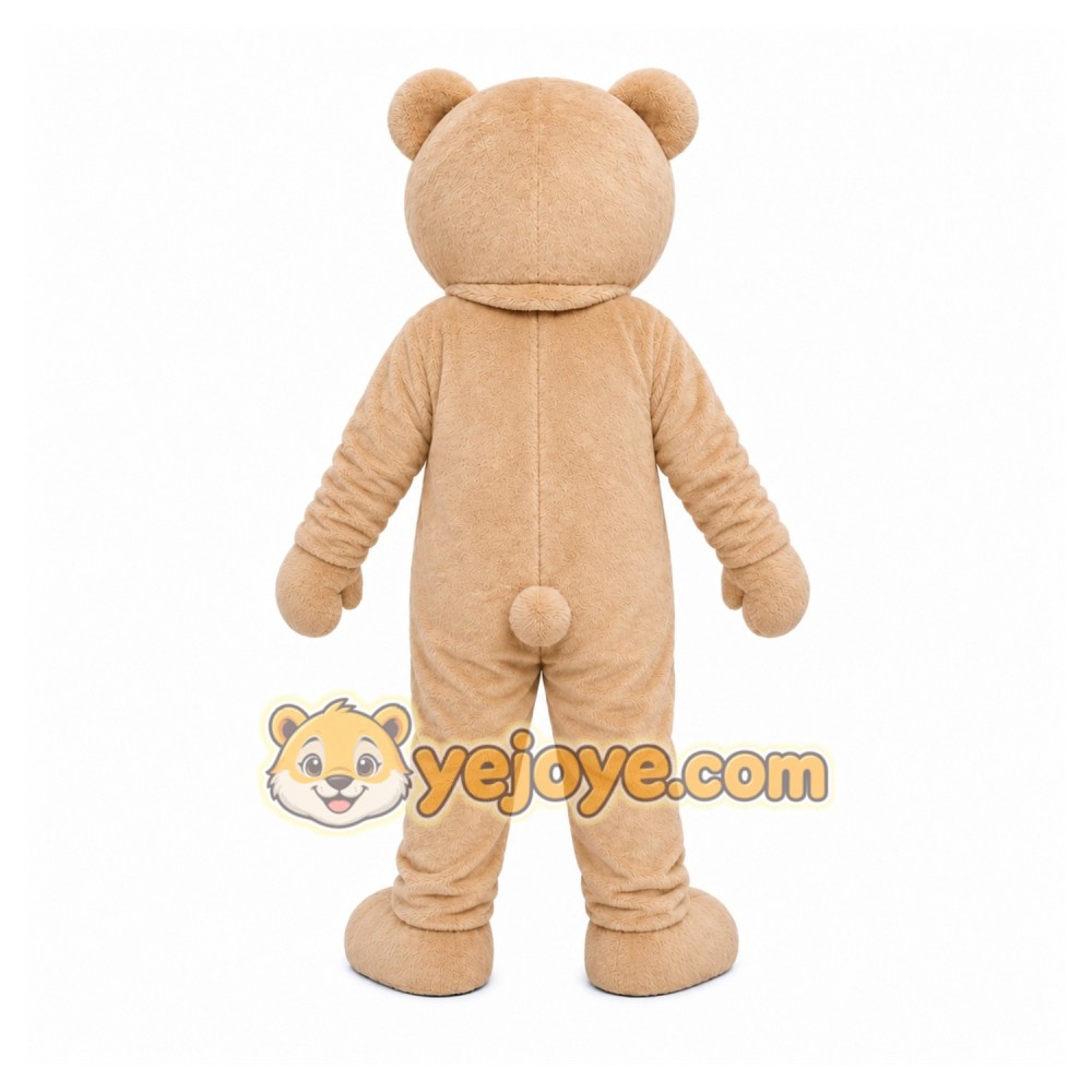 Tan Bear Mascot Costume with Custom Logo Tan Bear Mascot Costume with Custom Logo