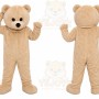 Tan Bear Mascot Costume with Custom Logo