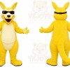 Yellow Kangaroo Mascot Costume with Custom Logo