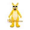 Yellow Kangaroo Mascot Costume with Custom Logo