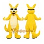 Yellow Kangaroo Mascot Costume with Custom Logo