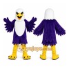 Purple Eagle Mascot Costume with Custom Logo
