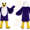 Purple Eagle Mascot Costume with Custom Logo
