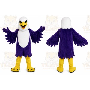 Purple Eagle Mascot Costume with Custom Logo