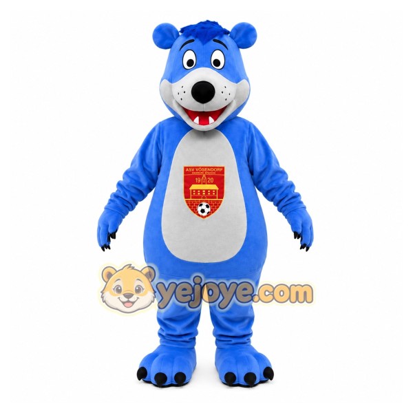 Blue Bear Mascot Costume with Custom Logo Blue Bear Mascot Costume with Custom Logo