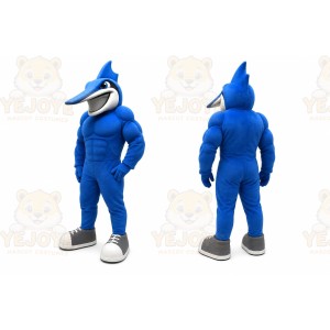 Blue Bird Mascot Costume with Custom Logo