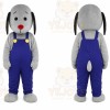 Gray Dog Mascot Costume with Custom Logo