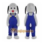Gray Dog Mascot Costume with Custom Logo