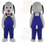 Gray Dog Mascot Costume with Custom Logo