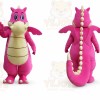 Pink Dragon Mascot Costume with Custom Logo
