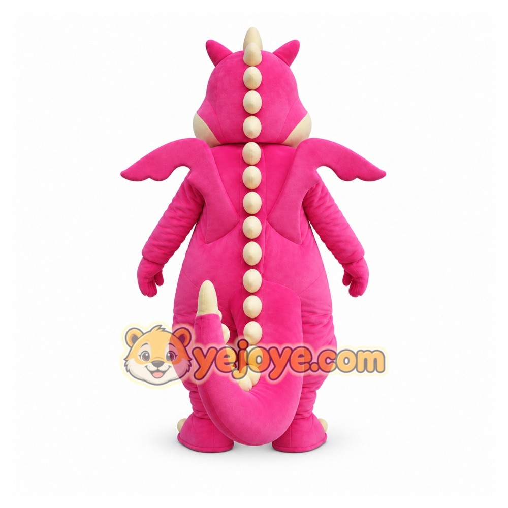Pink Dragon Mascot Costume with Custom Logo Pink Dragon Mascot Costume with Custom Logo