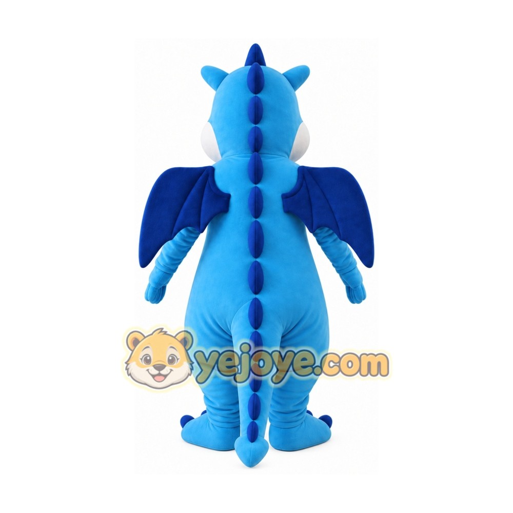 Blue Dragon Mascot Costume with Custom Logo Blue Dragon Mascot Costume with Custom Logo