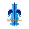 Blue Dragon Mascot Costume with Custom Logo Blue Dragon Mascot Costume with Custom Logo