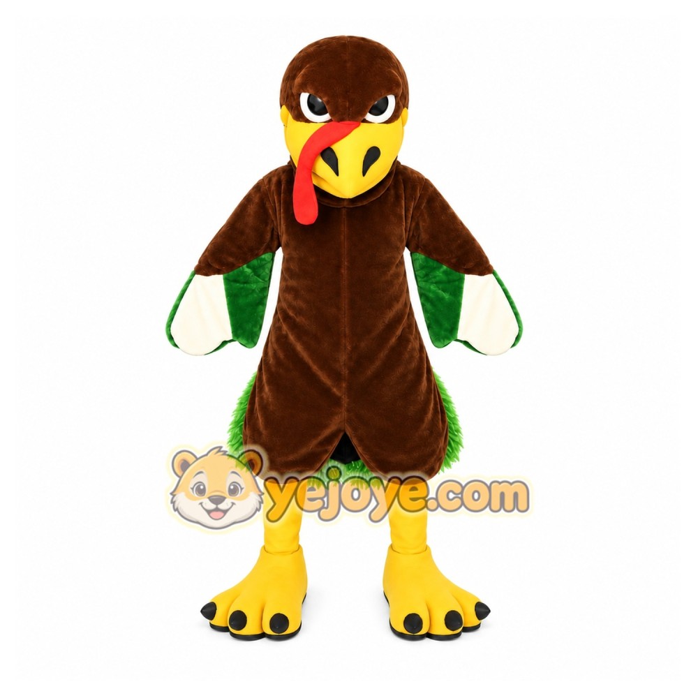 Brown Turkey Mascot Costume with Custom Logo Brown Turkey Mascot Costume with Custom Logo