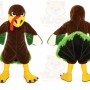 Brown Turkey Mascot Costume with Custom Logo