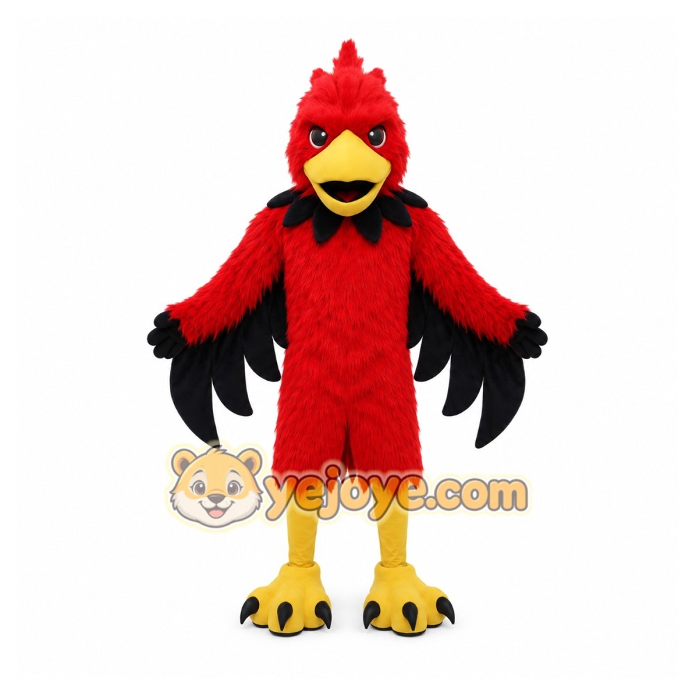 Red Bird Mascot Costume with Custom Logo