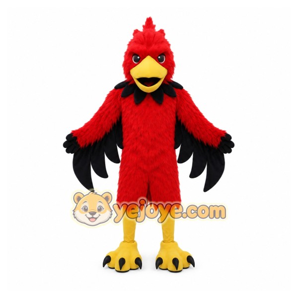 Red Bird Mascot Costume with Custom Logo