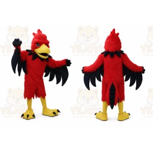 Red Bird Mascot Costume with Custom Logo