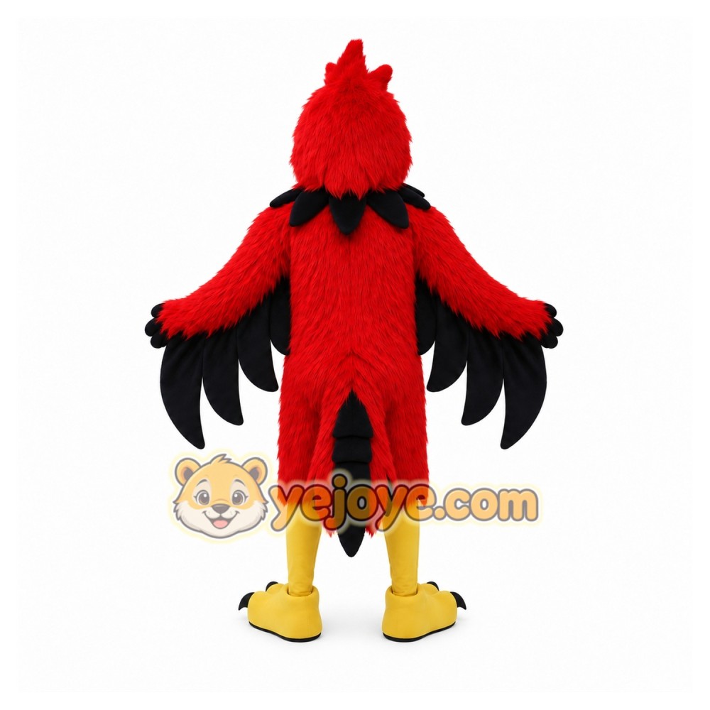 Red Bird Mascot Costume with Custom Logo
